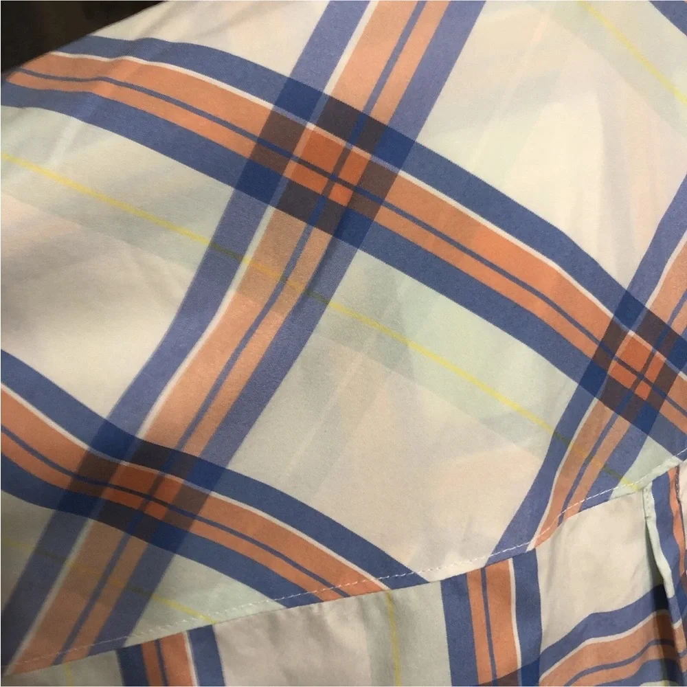 LL Bean Women’s SunMart Plaid Everyday Woven Shirt Long Sleeve Roll Tab XL
